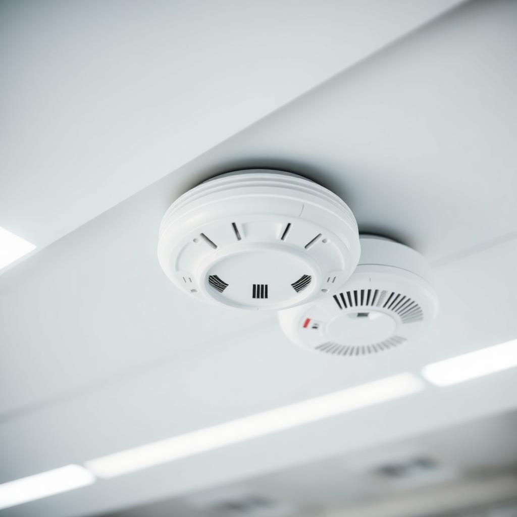 Smoke detector dan heat detector Starvvo terpasang di plafon